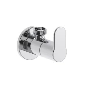 Hindware Angular Stop Cock with Wall Flange Studio Series Silver Stainless Steel Chrome Finish, F690043