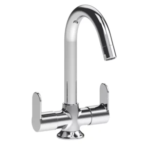 Hindware Basin Mixer Tap Studio Series Silver Stainless Steel Chrome Finish, F690014
