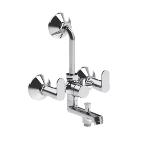 Hindware Wall Mixer Studio Series Silver Stainless Steel Chrome Finish, F690022