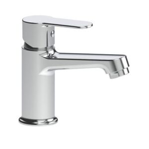 Hindware Basin Mixer Tap Studio Series Silver Stainless Steel Chrome Finish, F690011